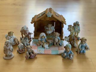15 Pc Enesco Cherished Teddies Nativity Set