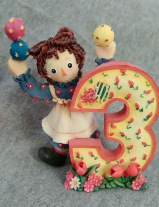 " Three Is A Happy Time For Me " Raggedy Ann Juggling Figurine - Cond.