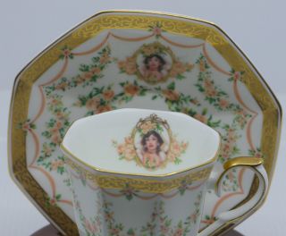 1994 FINE CHINA TEA CUP & SAUCER,  AVON HONOR SOCIETY,  PINK ROSES & SWAG DECOR 3