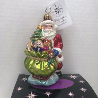 Christopher Radko Christmas Ornament Glass Santa Toys Deluxe Delivery 6