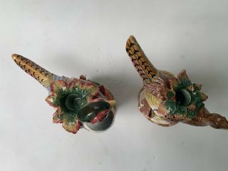 Fitz and Floyd Classics Autumn Bounty Pheasant Male & Female Candle Holders 6
