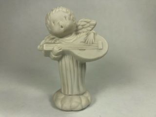 Vintage 1981 Hallmark Little Gallery Angel Porcelain Figurine Singing Guitar