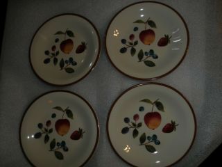 Longaberger Pottery Berry Fruit Medley Salad Or Dessert Plate 8 " Set Of 4 Ec