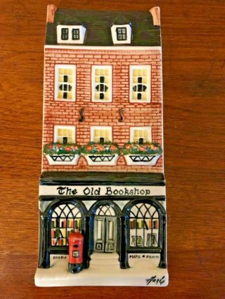 Hazle Ceramics " A Nation Of Shopkeepers " The Bookshop - Signed - Made In England - Euc