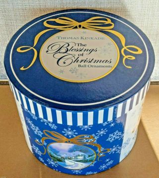 Thomas Kinkade The Blessings Of Christmas Box Set 8 Christmas Ball Ornaments Euc