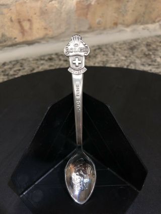 Vintage Rolex Watch Bucherer Of Switzerland Lucerne Lion Silver Spoon Collector