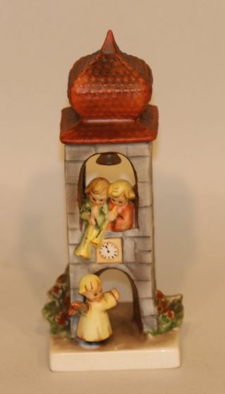 Hummel Figurine Whitsuntide 163 Tmk - 6 Angel Bell Tower Boy & Girl Horns