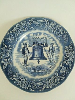 Vintage Blue Avon 1976 Bicentennial Liberty Bell Plate By Enoch Wedgwood England