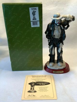 C.  2003 Flambro Signed Emmett Kelly Jr Porcelain Figurine - Looking Out To See