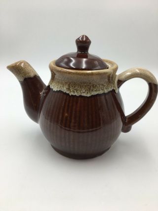 Vintage Brown Glaze Stoneware Pottery Small Tea Pot