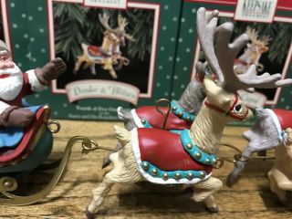 1992 Santa And His Reindeer COMPLETE Hallmark Ornament 3