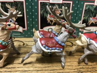 1992 Santa And His Reindeer COMPLETE Hallmark Ornament 4