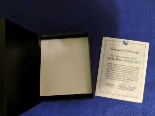 The National Historical Society Civil War Chess Set Info Cards C.  O.  A.  1983 2