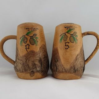 Vintage Wooden Salt And Pepper Shakers From Berthaud Pass Colorado In The 1970s