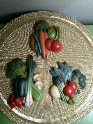 Home Interiors Vegetables Wall Hanging Set Of 3