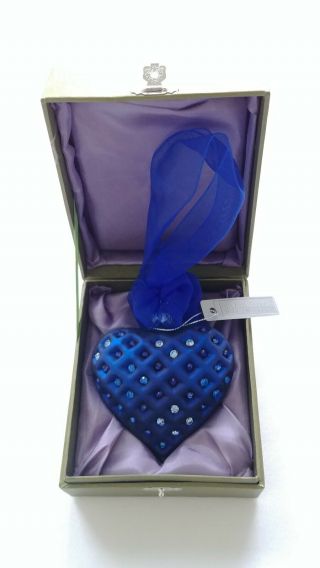 Swarovski Expressions From The Heart Glass Ornament With Crystals Blue