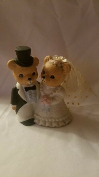 Homco 1424 Bride Groom Bears Figurines.  Wedding Anniversary Cake Topper