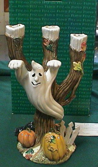 Fitz & Floyd Halloween Harvest Ghost Tree 3 - Candle Holder