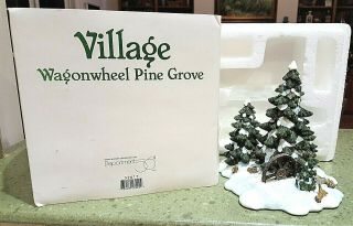 Dept 56 Village Wagonwheel Pine Grove 52617 Pine Trees Snow Accessory Orig Box