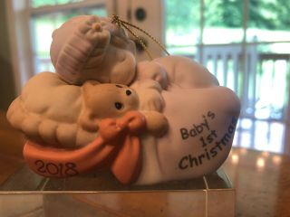 Precious Moments Baby Girl’s First Christmas Ornament 2018 No Box 181005 2