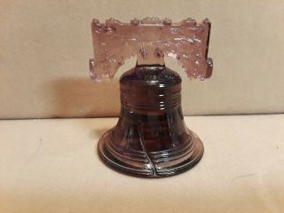 Vintage Mosser Glass Bicentennial Liberty Bell Amethyst Paperweight 1776 - 1976