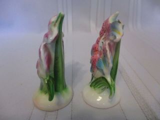 Anthropomorphic PY Napco Pink Lily Flower Girl Salt & Pepper Shakers Has Chips 4