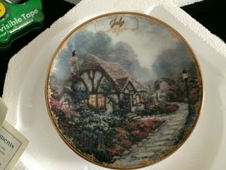 Thomas Kinkade July Collector Plate In Opened Package With Paperwork