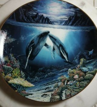 Moonlit Moment By Robert Lyn Nelson From The Underwater Paradise Porcelain Plate