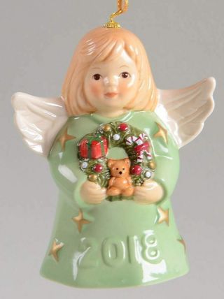 Goebel Angel Bell Ornament Sage Angel With Wreath 11419880