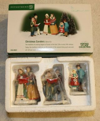 Depatment 56 Heritage Village Christmas Carolers 58631 W/box Set Of 3