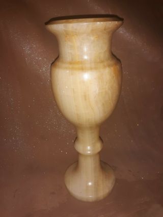 Vintage Alabaster Marble Tan Vase Urn