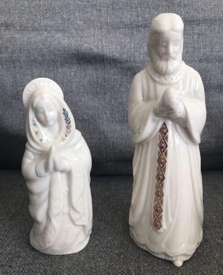 Lenox China Jewels Nativity Mary And Joseph Figurines No Box Usa 1993