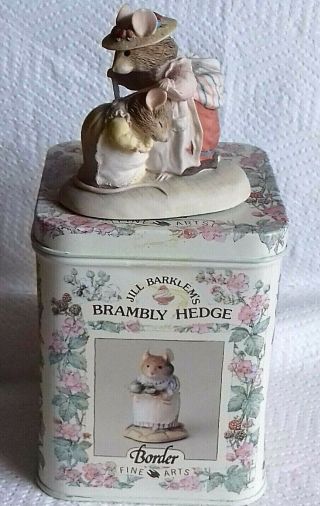 1991 Border Fine Arts Brambly Hedge Lady Woodmouse & Primrose Bh29 With Tin