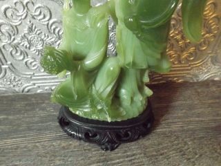 Oriental Asian Man and Woman Jade colored on Base Made Exclusively for Italy 3