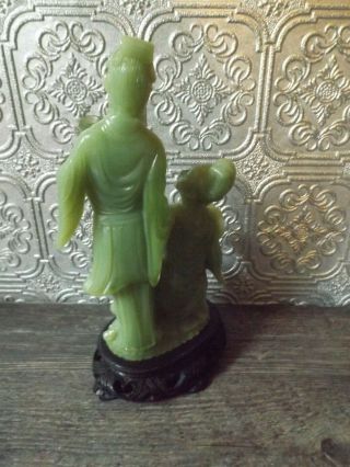 Oriental Asian Man and Woman Jade colored on Base Made Exclusively for Italy 4
