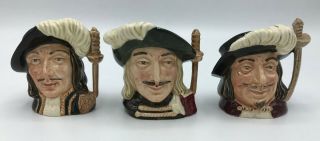 Royal Doulton Character Jugs Mini Three Musketeers Athos Aramis Porthos