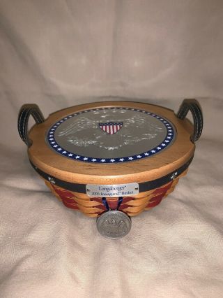 Longaberger 2005 Inaugural Basket With Lid And Tie On
