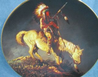 Mystic Warriors Hamilton Collector Plate “Sun Glow” By Chuck Ren In Wood Frame 3