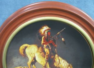 Mystic Warriors Hamilton Collector Plate “Sun Glow” By Chuck Ren In Wood Frame 4