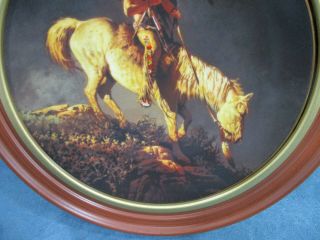 Mystic Warriors Hamilton Collector Plate “Sun Glow” By Chuck Ren In Wood Frame 5