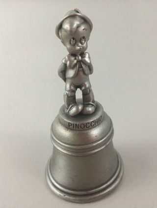 Schmid Fine Pewter Bell Pinocchio Walt Disney 2.  5 " High