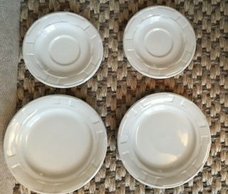 Longaberger Woven Traditions Small Plates Saucers Pottery Ivory 4 Made In Usa