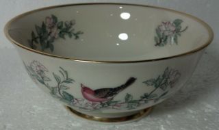 Lenox Serenade 5 1/4 " Gold Trim Bowl W/ Birds / Flowers Design