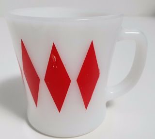 Vintage Anchor Hocking Fire - King Ware Red Diamonds Coffee Mug