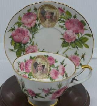 1991 FINE CHINA TEA CUP & SAUCER,  AVON HONOR SOCIETY,  MRS.  ALBEE,  PINK ROSES 2