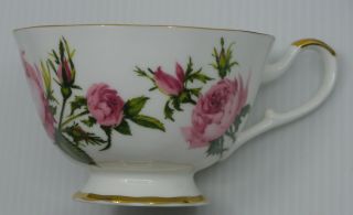 1991 FINE CHINA TEA CUP & SAUCER,  AVON HONOR SOCIETY,  MRS.  ALBEE,  PINK ROSES 5