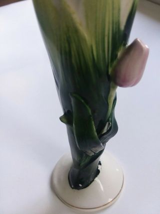 Vintage Glass Bud Vase Rose Tulip Spring Feminine Flower Pink Porcelain