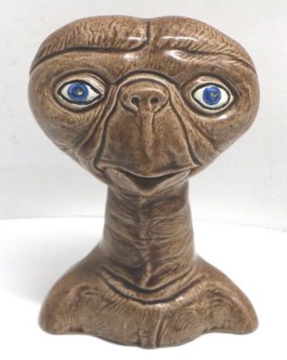 Vtg E.  T.  Extra Terrestrial Ceramic Head Collectible 6 - 3/4 " Tall Figurine Statue