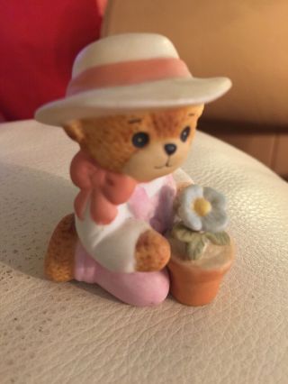 Gardening Bear With Pink Sun Hat & Plant Lucy Rigg Enesco 1986