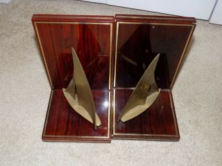 Wood & Brass Sailboat Bookends